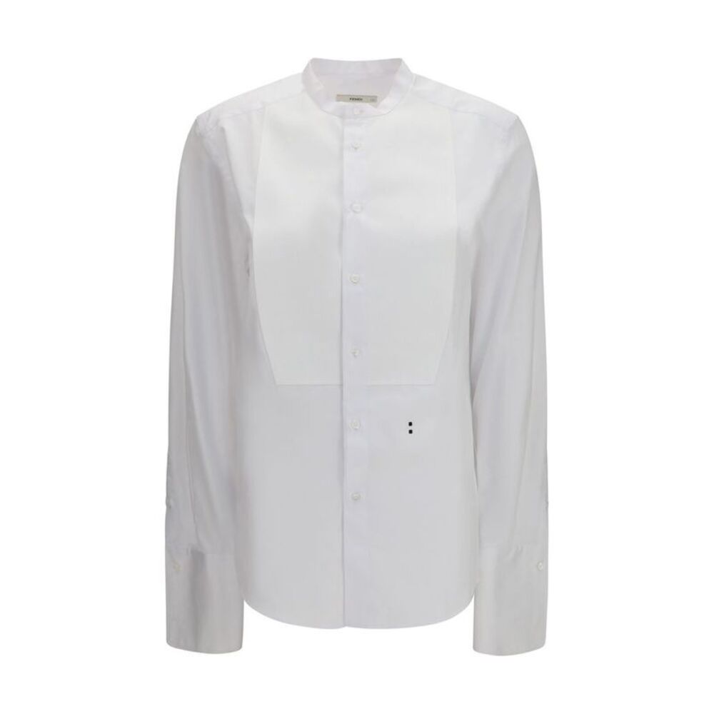 Fendi White Cotton Dress Women's Shirt